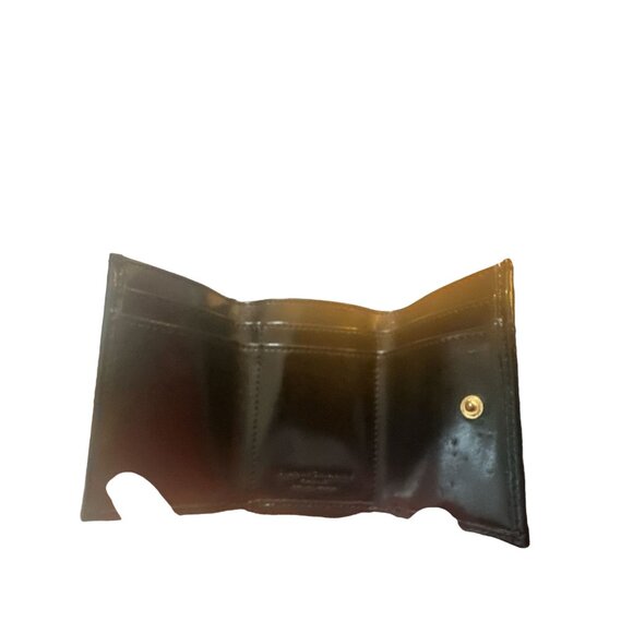 Gianni Chiarini Wallet Black Polished Leather Tri-fold LUSH Wallet Made in Italy - Picture 6 of 7